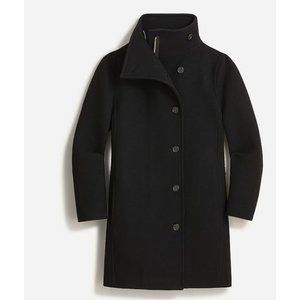 J.Crew Womens $375 Petite Villa Coat Italian Wool Black Size P0 BA539